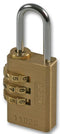 KASP SECURITY K11020D 3-Digit Brass Combination Padlock 20mm