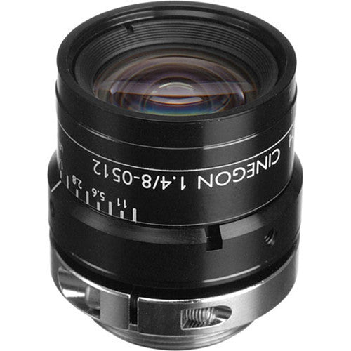 Schneider 21041823 2/3" 8mm f/1.4 C-Mount Cinegon Compact Lens, Manual Focus, Manual Iris, Ring Lock