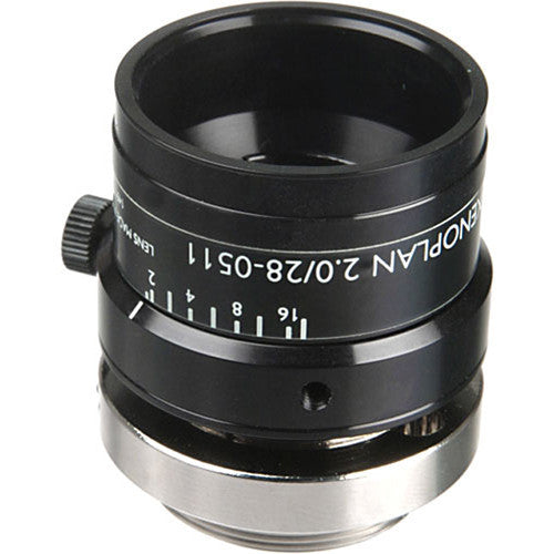 Schneider 21-1001972 1.3" 28mm f/2.0 C-Mount Xenoplan Compact Lens, Manual Focus, Manual Iris, Ring Lock