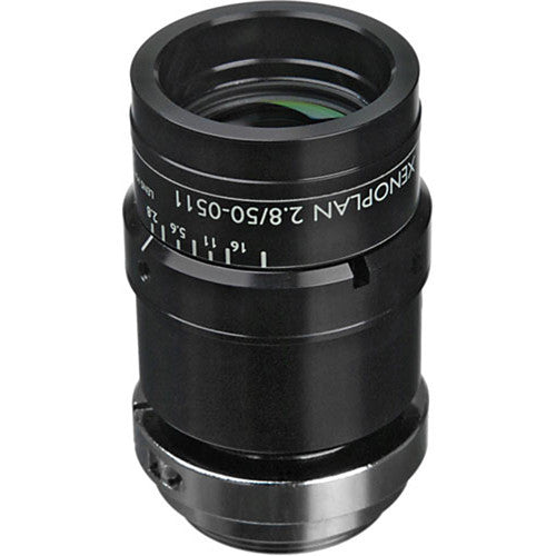 Schneider 21-1001976 1.3" 50mm f/2.8 C-Mount Xenoplan Compact Lens, Manual Focus, Manual Iris, Ring Lock