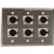 TecNec WPL-3104 3-Gang Wall Plate with 6 Female 3-Pin XLR Connectors