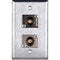 TecNec WPL-1104 Stainless Steel 1-Gang Wall Plate with 2 Female 75 Ohm BNC Canare BCJ-JRU Connectors