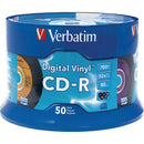 Verbatim CD-R 700MB Write Once 5-Color Digital Vinyl Recordable Compact Disc (Spindle Pack of 50)