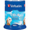 Verbatim CD-R 700MB 52x Write Once Blank White Surface Recordable Compact Disc (Spindle Pack of 100)