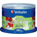 Verbatim CD-RW 700MB, 2-4x DataLifePlus, Silver, Inkjet Printable Recordable Disc (Spindle Pack of 50)