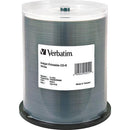 Verbatim CD-R 700MB 52x Write Once White Inkjet Printable Recordable Compact Disc (Spindle Pack of 100)