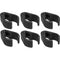 WindTech Mic Stand Cable Clips (6-pack) - for Securing Cables to 7/8" - 1" Microphone Stands (Black)
