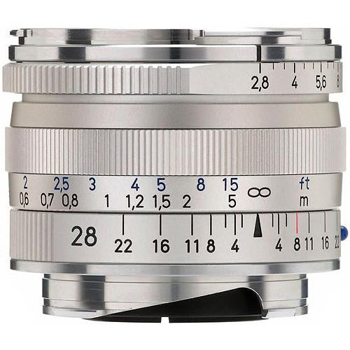Zeiss Wide Angle 28mm f/2.8 Biogon T* ZM Manual Focus Lens for Zeiss Ikon and Leica M Mount Rangefinder Cameras - Silver