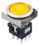 Idec LBW6ML-M1T64Y Illuminated Pushbutton Switch Flush Silhouette LBW Series Dpdt Momentary Spring Return 24 V