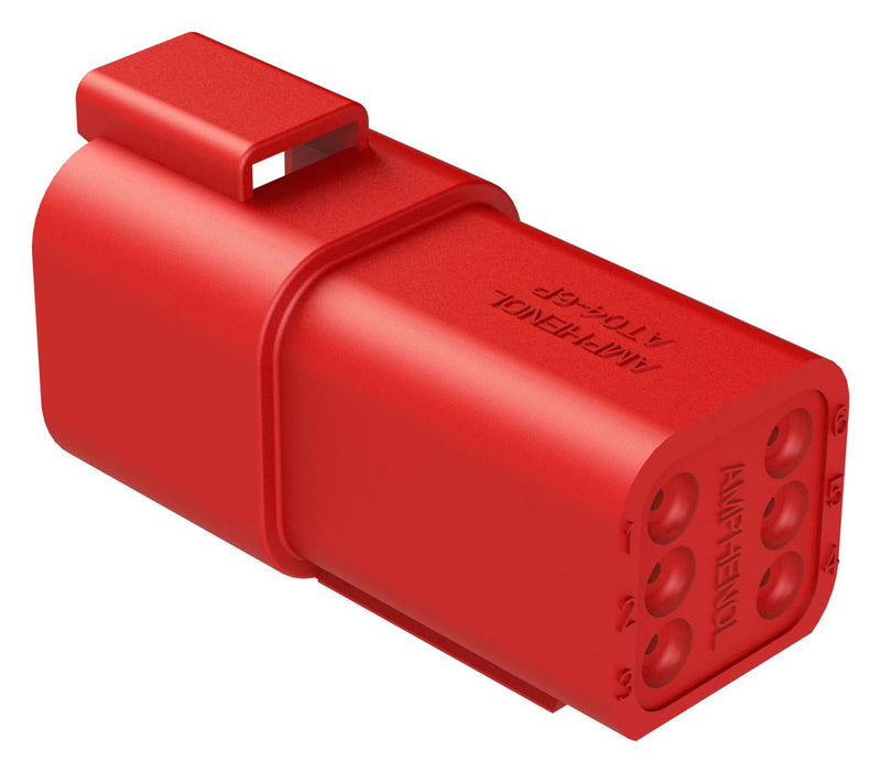 Amphenol SINE/TUCHEL AT04-6P-RED AT04-6P-RED Automotive Housing Rcpt 6POS 13A RED