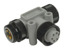 Brad 130035-0057 Sensor Splitter Mini-Change T - Style Cable Mount 5 Position 7/8" Receptacle