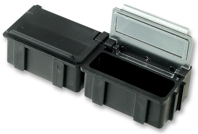 LICEFA SMD-BOX N2-6-6-10-1 LS SMD Box, Dissipative Plastic, Conductive, 19mm Height, 42.5mm Width, 30mm Depth