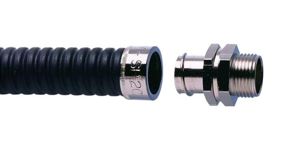 ABB - Adaptaflex SP20/M20/B Conduit Connector Size 20mm Straight Brass Metallic Nickel Finish IP54