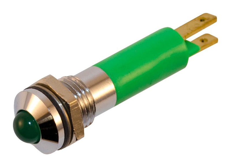 WAMCO WL-19080255 PANEL MOUNT INDICATOR, LED, 8MM, GREEN, 12V