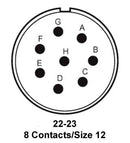 ITT Cannon MS3102R22-23PF16 MS3102R22-23PF16 Circular Connector MIL-DTL-5015 Series Box Mount Receptacle 8 Contacts Solder Pin Threaded