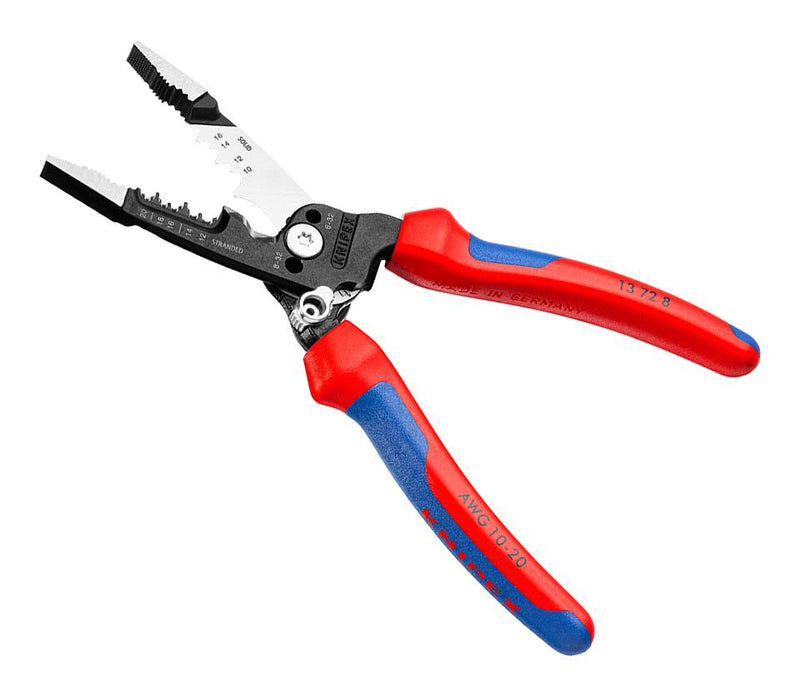 Knipex 13 72 8 Wire Stripper 20AWG to 10AWG Capacity 18-10AWG Solid &amp; 20-12AWG Stranded Conductors