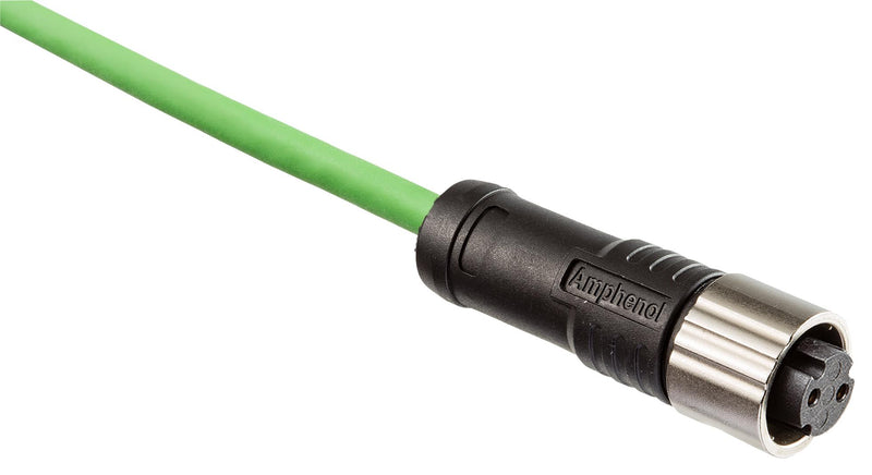 Amphenol LTW ASY-A08BFFM-QL8J01 Circular Cable Assembly Receptacle to Free End 8 Ways 3.3 ft 1 m Green New