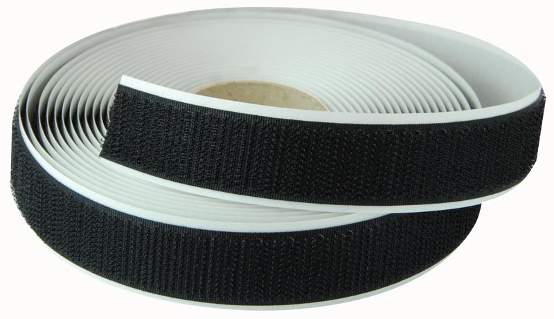 Velcro 10321 VELCRO&reg; Brand Hook Only Self Adhesive Rolls - 20mm x 5m Black