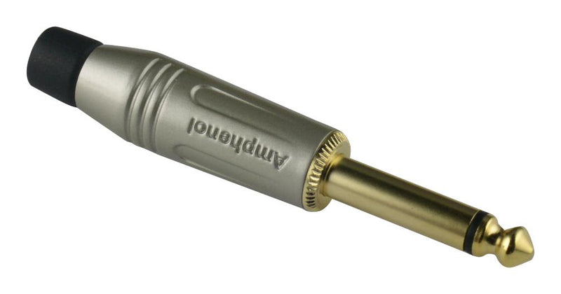 Amphenol SINE/TUCHEL ACPM-GN-AU Phone Audio Connector Mono 2 Contacts Plug 6.35 mm Cable Mount Gold Plated