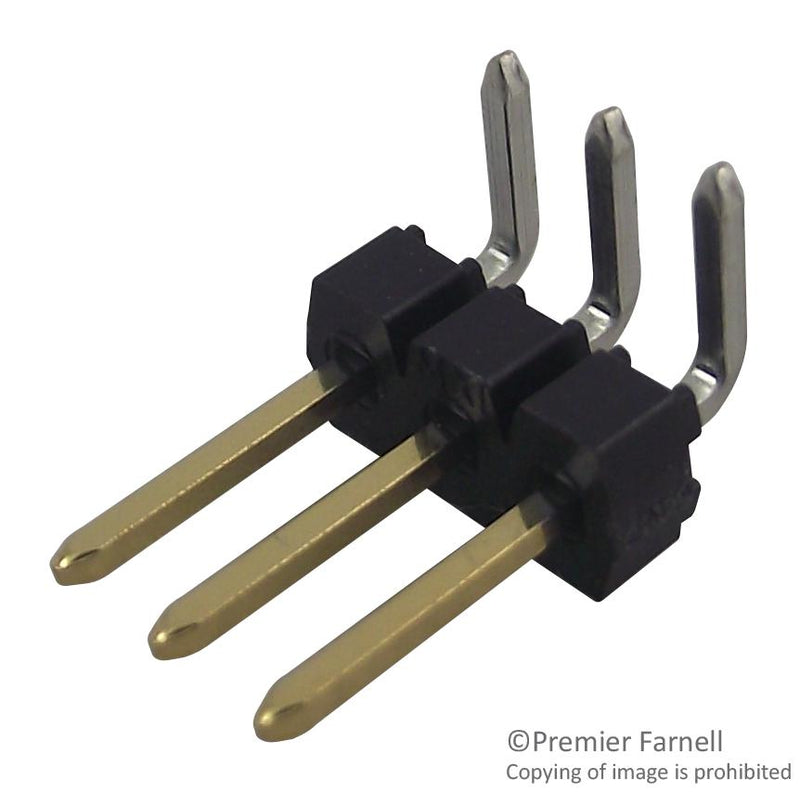 Molex 90121-0763 Pin Header Right Angle Signal 2.54 mm 1 Rows 3 Contacts Through Hole