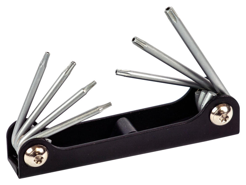 Multicomp PRO MP008581 Hex Key Set 7 Pieces T5/T6/T7/T8/T9/T10/T15 Metal Folding Tamper Star Wrenches