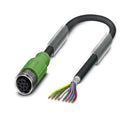 Phoenix Contact SAC-8P- 30-PUR/M12FS SH Sensor Cable 8P M12 Receptacle Free End 8 Positions 3 m 9.8 ft
