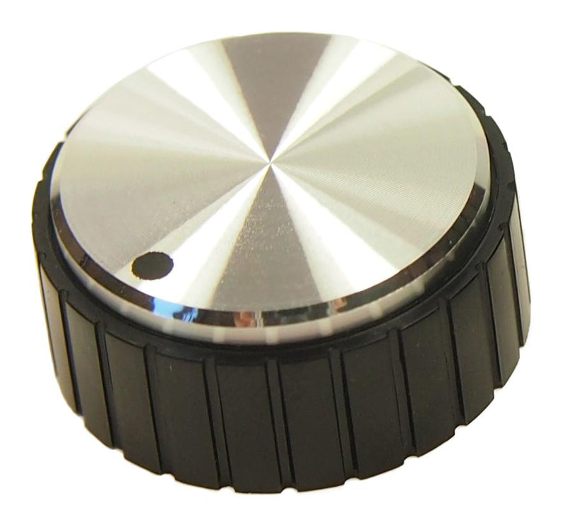 Multicomp PRO MP16782 Knob Round Shaft 6 mm Aluminium With Indicator Dot 25.4
