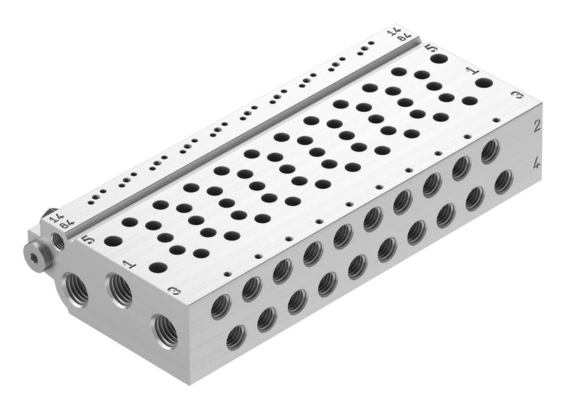 Festo VABM-L1-10HW-G18-10 Manifold Rail 10 Outlet G1/8 M7 Vabm Series VUVG-B10 Solenoid/B10 Sub-Base Valves