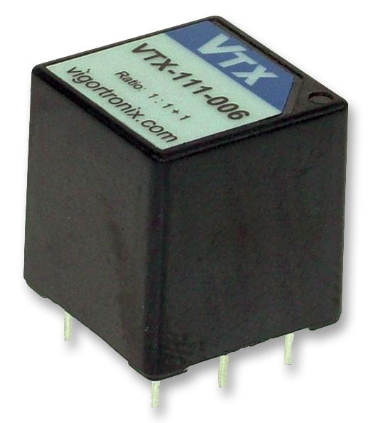 Vigortronix VTX-111-006 VTX-111-006 Pulse Transformer Encapsulated 1:1+1 6 mH 1.32 ohm 200 V&Acirc;&micro;s 2.8 kV VTX Series