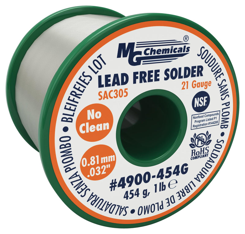 MG Chemicals 4900-454G 4900-454G Solder Wire NO Clean 21AWG 454G
