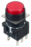 Idec LB1B-M1T6LR Pushbutton Switch Momentary Spring Return Dpdt 250 V 30 5 A Quick Connect Solder