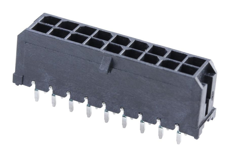Molex 43045-1814 Pin Header Power 3 mm 2 Rows 18 Contacts Through Hole Straight Micro-Fit 3.0 43045 Series