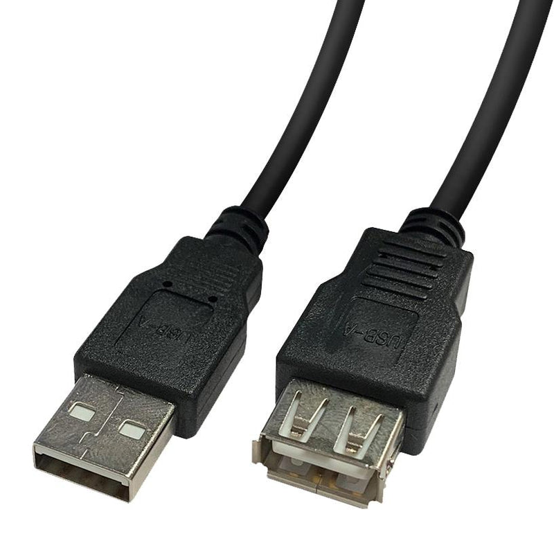 Videk 2490-1BK USB Cable Type A Plug to Receptacle 1 m 3.3 ft 2.0 Black New