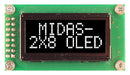 Midas MCOB20805AV-EWS Alphanumeric Oled 8 x 2 White on Black 5V SPI English Euro Japanese 5.56 mm