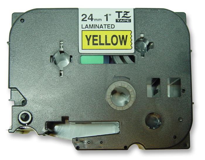 Brother TZE651 Label Printer Tape TZE Series Adhesive Laminated Black on Yellow 24 mm x 8 m