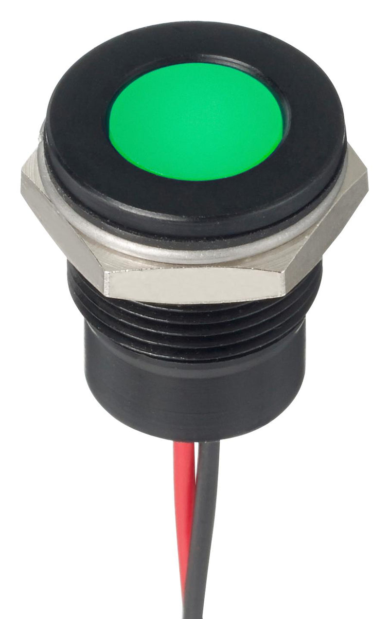 Apem Q12-7F5BXXHG12E LED Panel Indicator 12.7MM GRN 12VDC