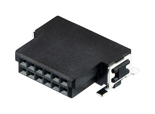 Harwin M55-6101242R PCB Receptacle Board-to-Board 1.27 mm 2 Rows 12 Contacts Surface Mount Right Angle