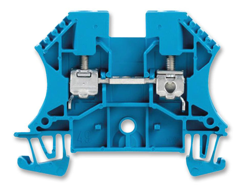 Weidmuller 102018 WDU4 BLUE 102018 BLUE DIN Rail Mount Terminal Block 2 Ways 22 AWG 10 4 mm&Acirc;&sup2; Screw 32 A