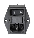 Schurter 3-131-466 Un-Filtered IEC Power Entry Module C14 Medical 10 A 250 VAC 2-Pole Switch