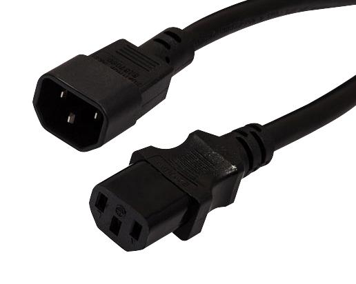 L-COM PPA00002-25F Mains Power Cord IEC 60320 C14 to C13 7.62 m 15 A 250 V Black New