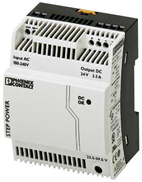 Phoenix Contact STEP-PS/1AC/24DC/25 STEP-PS/1AC/24DC/25 AC/DC DIN Rail Power Supply (PSU) ITE 1 Output 60 W 24 VDC 2.5 A
