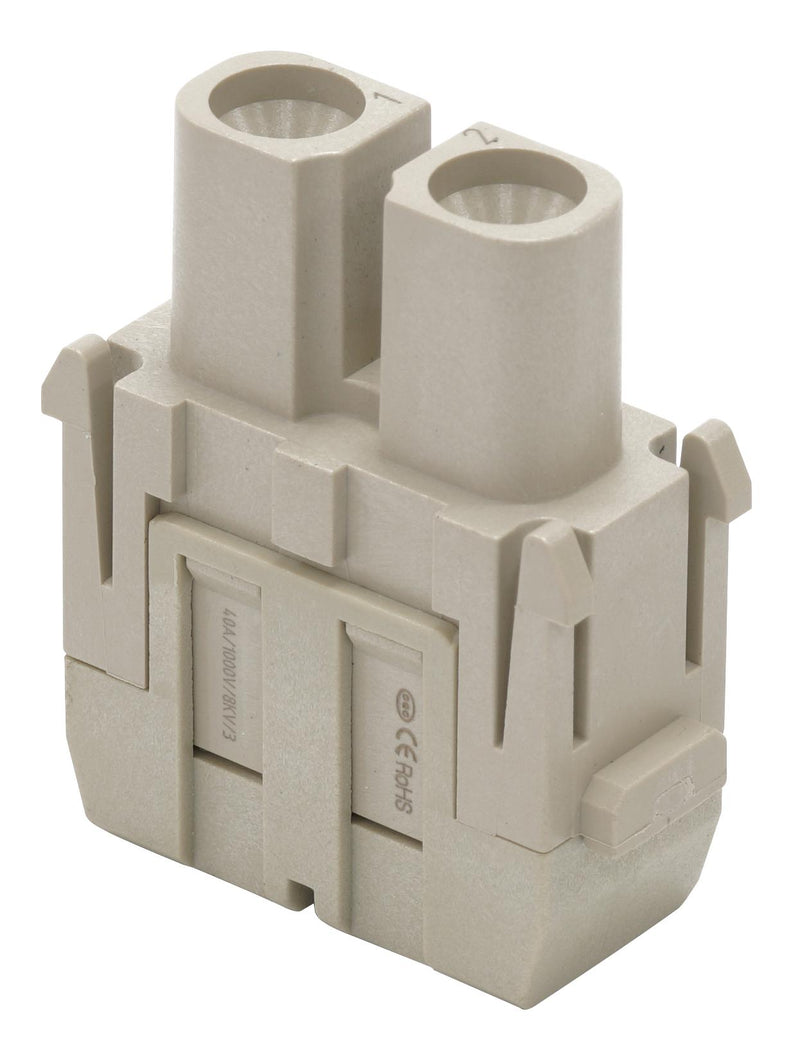 Multicomp PRO MP009490 Heavy Duty Connector MP-HM Inserts Module 2 Contacts Receptacle Screw Socket