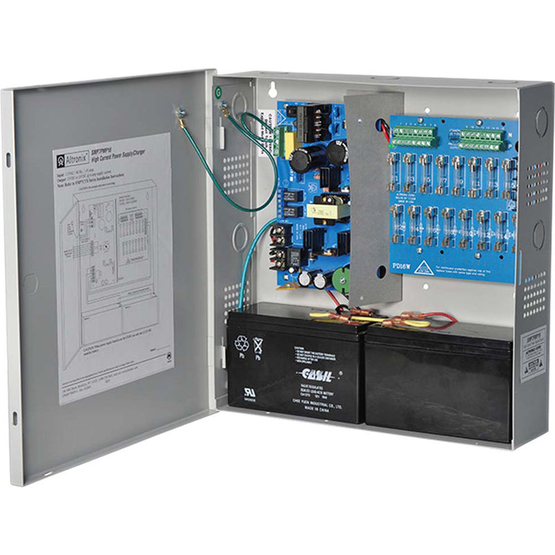ALTRONIX Supervised Power Supply/Charger with 16 Fused Outputs (12/24VDC @ 6A, Gray)
