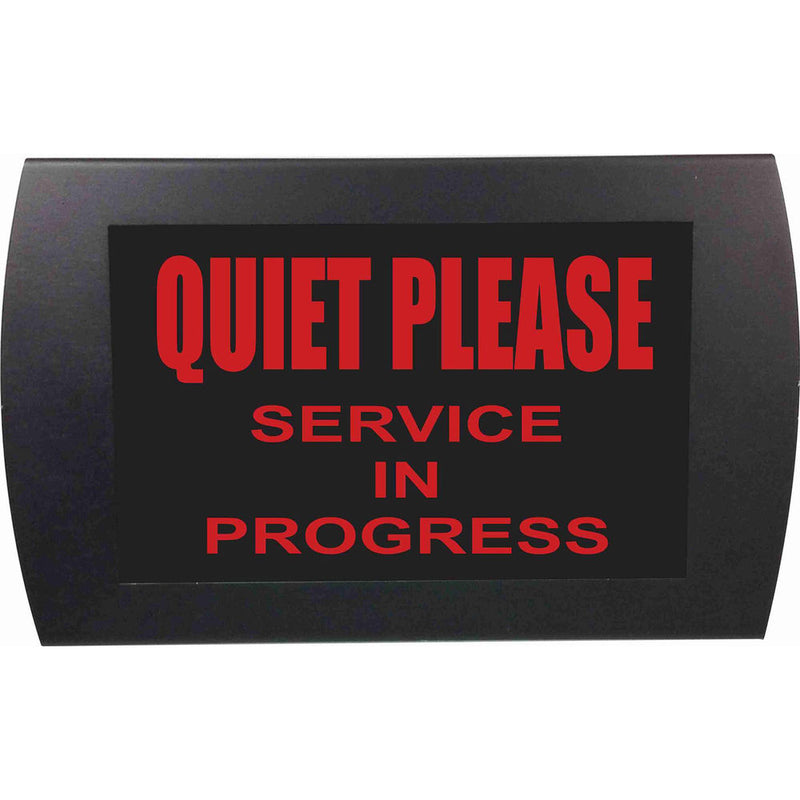 American Recorder QUIET PLEASE SERVICE IN PROGRESS Indicator Sign with LEDs (Red)