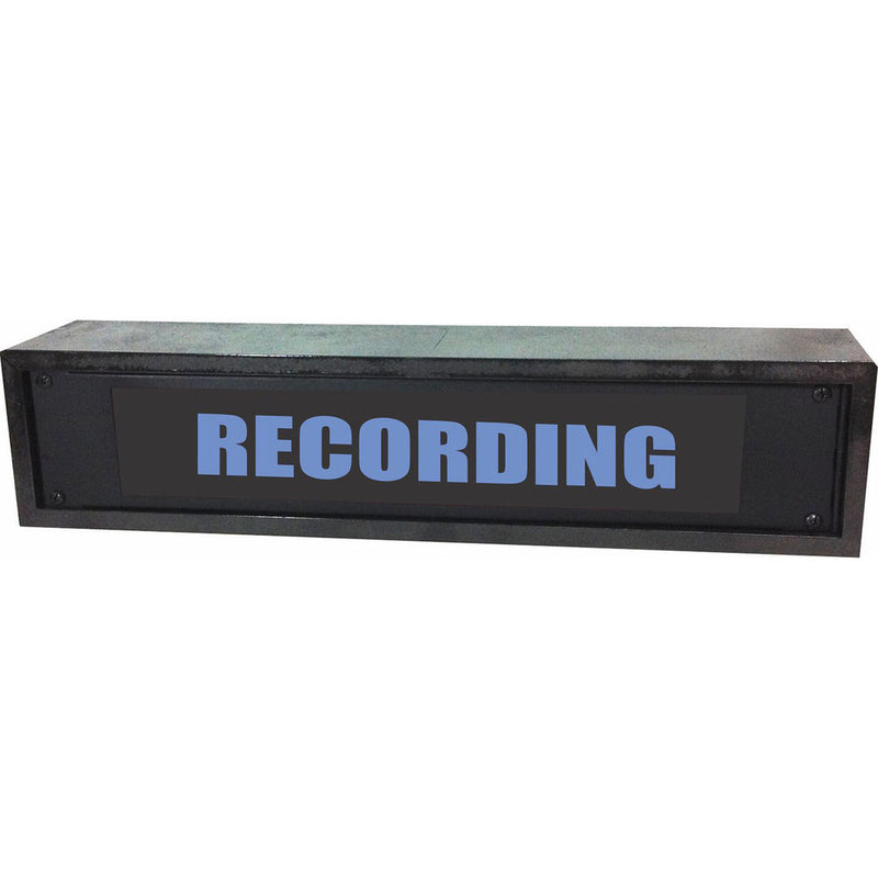 American Recorder RECORDING Rackmount Indicator Sign with LEDs and Black Enclosure (2 RU, Blue)