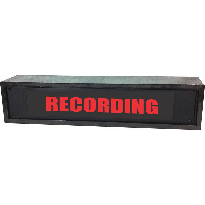 American Recorder RECORDING Rackmount Indicator Sign with LEDs and Black Enclosure (2 RU, Red)