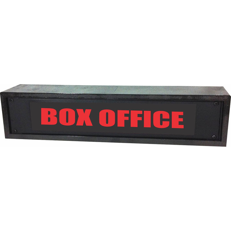 American Recorder BOX OFFICE Rackmount Indicator Sign with LEDs and Black Enclosure (2 RU, Red)