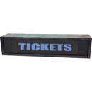 American Recorder TICKETS Rackmount Indicator Sign with LEDs and Black Enclosure (2 RU, Blue)