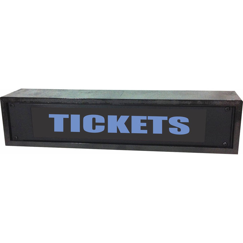 American Recorder TICKETS Rackmount Indicator Sign with LEDs and Black Enclosure (2 RU, Blue)