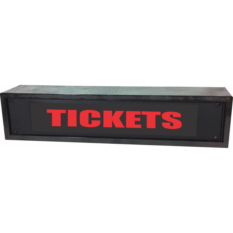 American Recorder TICKETS Rackmount Indicator Sign with LEDs and Black Enclosure (2 RU, Red)